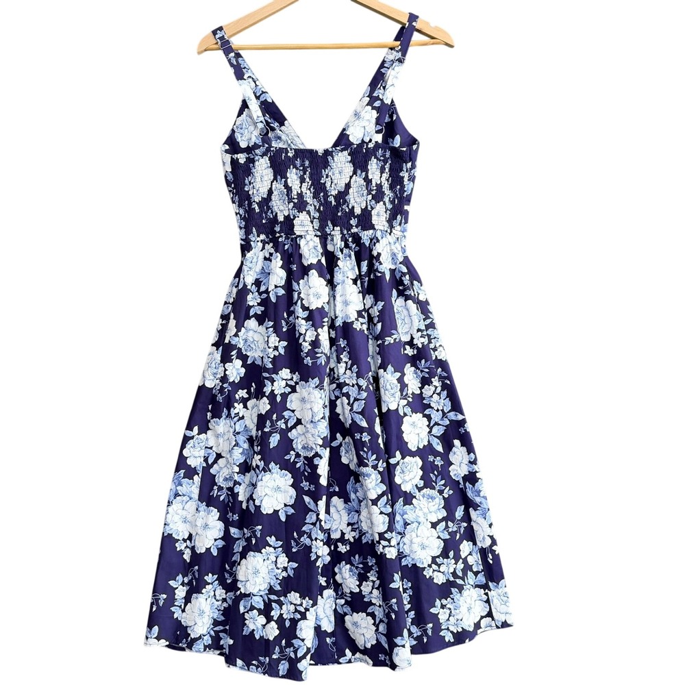 Meet Me in Santorini Floral Smocked Midi Dress Size S Resortcore Tomato Girl - Picture 2 of 9